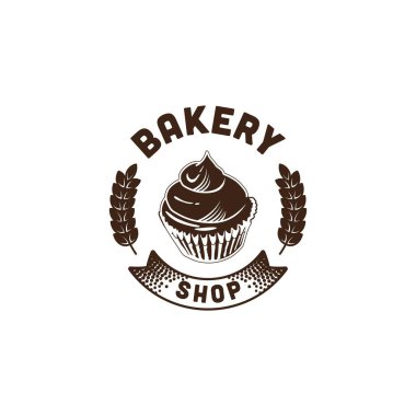 Kek, eski fırın logosu fikirleri. İlham logosu tasarımı. Şablon Vektör İllüstrasyonu. Beyaz Arkaplanda İzole Edilmiş