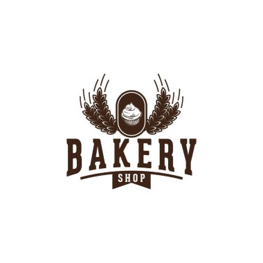 Kek, eski fırın logosu fikirleri. İlham logosu tasarımı. Şablon Vektör İllüstrasyonu. Beyaz Arkaplanda İzole Edilmiş