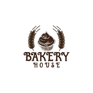 Kek, eski fırın logosu fikirleri. İlham logosu tasarımı. Şablon Vektör İllüstrasyonu. Beyaz Arkaplanda İzole Edilmiş