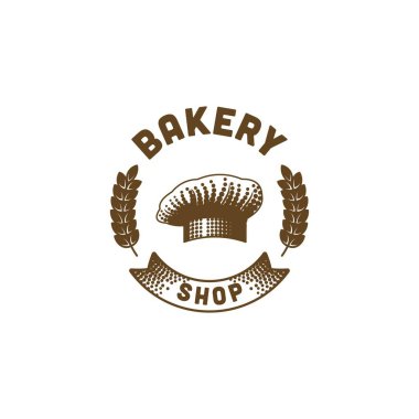 Şef şapkası, klasik fırın logosu fikirleri. İlham logosu tasarımı. Şablon Vektör İllüstrasyonu. Beyaz Arkaplanda İzole Edilmiş