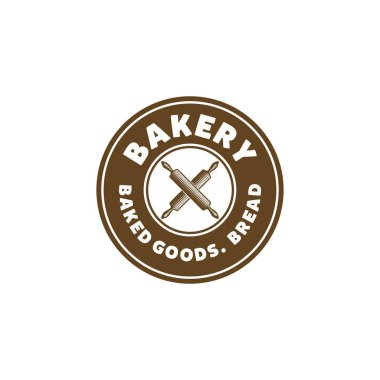 Çapraz iğne, klasik fırın logosu fikirleri. İlham logosu tasarımı. Şablon Vektör İllüstrasyonu. Beyaz Arkaplanda İzole Edilmiş