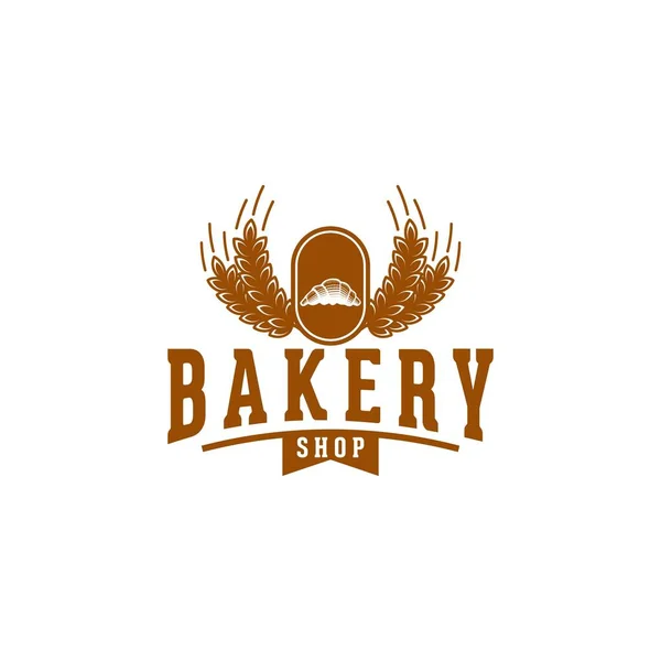 Croissant Bakery Baguette Bread Vintage Bakery Logo Ideas Inspiration Logo — Stock Vector