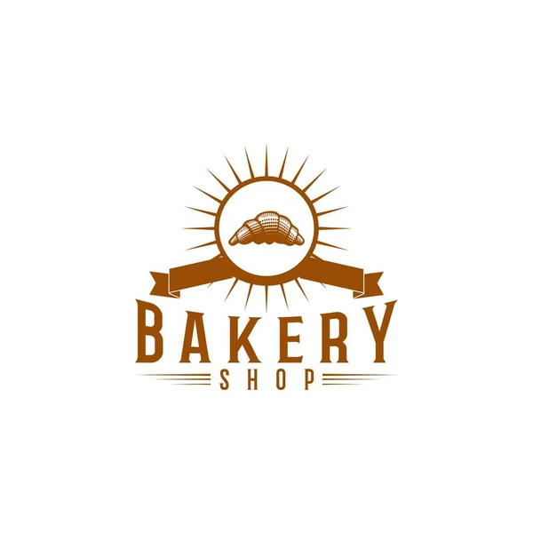 Croissant Bakery Baguette Bread Vintage Bakery Logo Ideas Inspiration Logo — Stock Vector