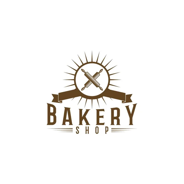 Crossed Rolling Pin Vintage Bakery Logo Ideas Inspiration Logo Design — Stock Vector