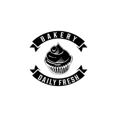 Kek, eski fırın logosu fikirleri. İlham logosu tasarımı. Şablon Vektör İllüstrasyonu. Beyaz Arkaplanda İzole Edilmiş