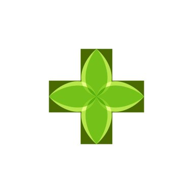 Tıbbi yaprak logosu fikirleri. İlham logosu tasarımı. Şablon Vektör İllüstrasyonu. Beyaz Arkaplanda İzole Edilmiş