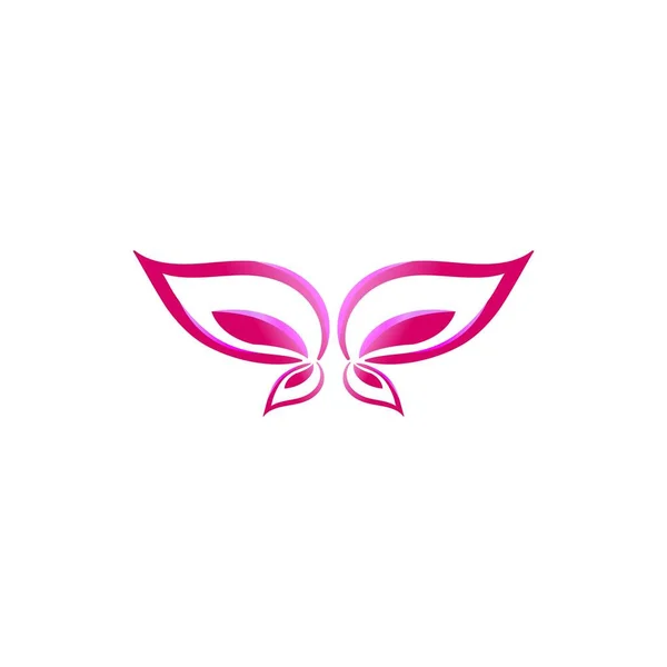 豪华型色彩艳丽的蝴蝶标志理念 灵感标志设计 模板向量说明 因白种人背景而被隔离 — 图库矢量图片