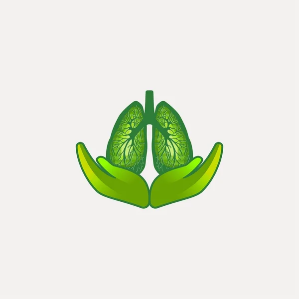 Soins Des Poumons Amour Logo Sain Idées Design Logo Inspiration — Image vectorielle