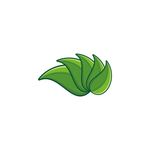 Zielony Liść Charakter Logo Pomysły Projekt Logo Inspiracji Ilustracja Wektora — Wektor stockowy