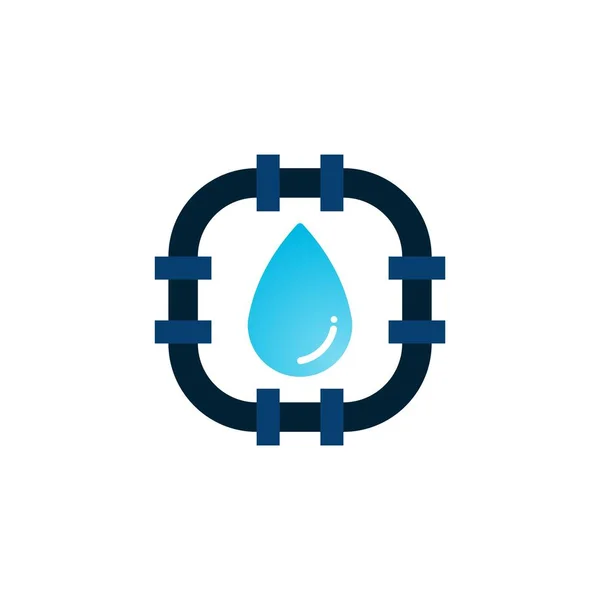 Gota Agua Tubería Las Ideas Del Logotipo Plomería Diseño Del — Vector de stock