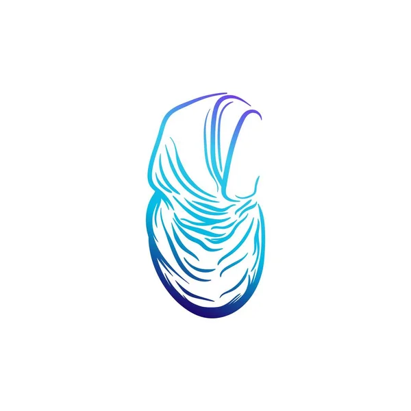 Logo Créatif Hijab Couleur Bleue Idées Design Logo Inspiration Illustration — Image vectorielle