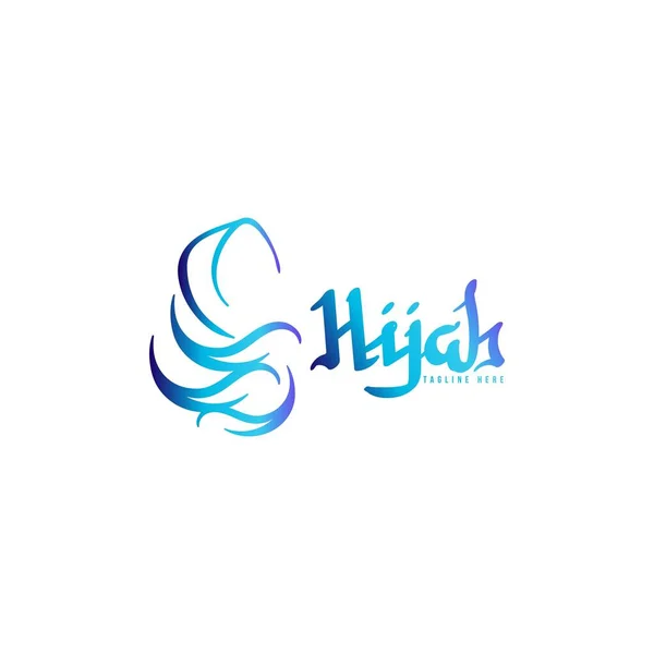 Logo Creativo Hijab Blu Idee Ispirazione Logo Design Illustrazione Vettoriale — Vettoriale Stock