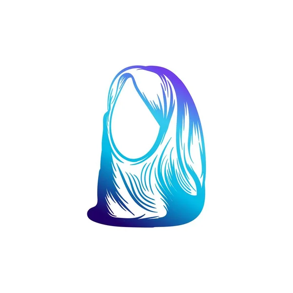 創造的なヒジャーブブルーの色のロゴのアイデア インスピレーションのロゴデザイン テンプレートベクトルイラスト 白の背景に隔離 — ストックベクタ