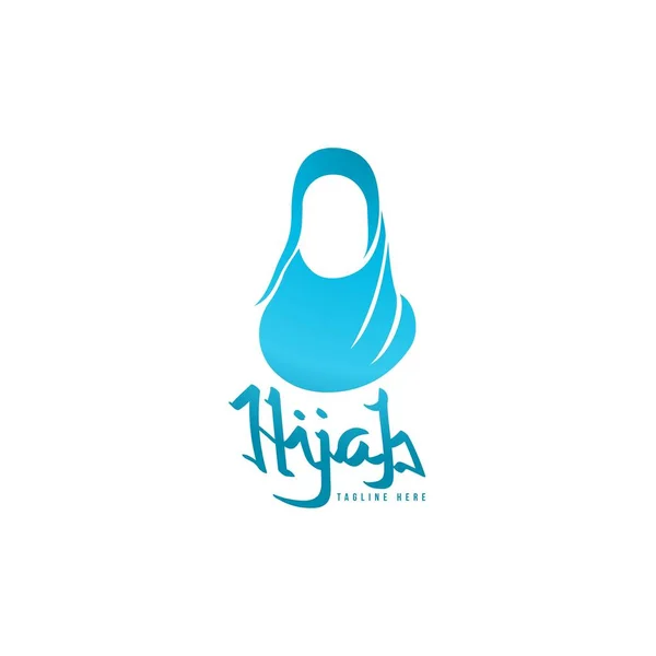 Креативный Хиджаб Голубой Цвет Логотип Идеи Дизайн Логотипа Шаблонный Вектор — стоковый вектор