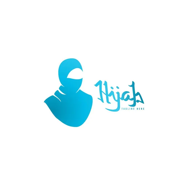 Logo Creativo Hijab Blu Idee Ispirazione Logo Design Illustrazione Vettoriale — Vettoriale Stock