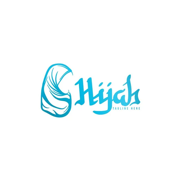 Hijab Criativo Logotipo Cor Azul Idéias Design Logotipo Inspiração Template — Vetor de Stock