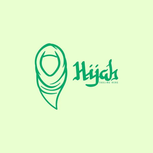 Logo Hijab Con Spazio Testo Tuo Slogan Tag Line Logo — Vettoriale Stock