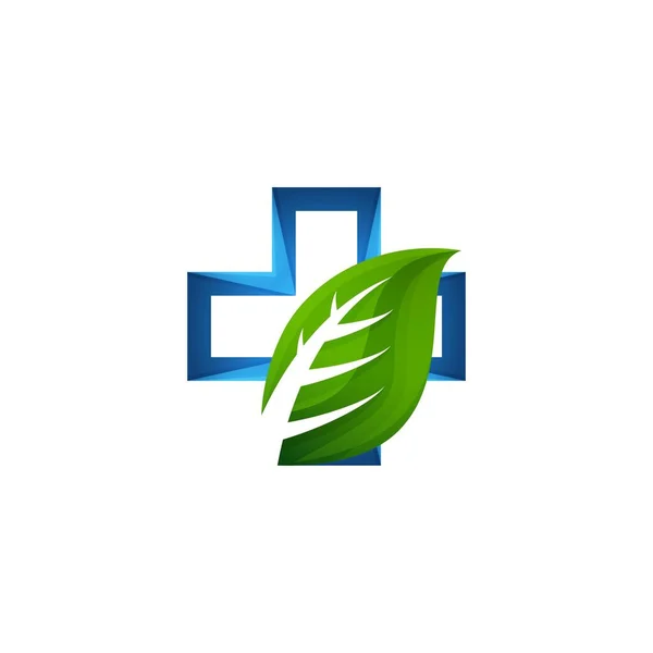 Producto Ecológico Médico Cruz Ideas Del Logotipo Salud Diseño Del — Vector de stock