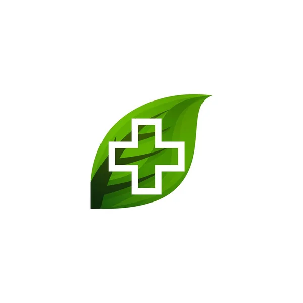 Producto Ecológico Médico Cruz Ideas Del Logotipo Salud Diseño Del — Vector de stock