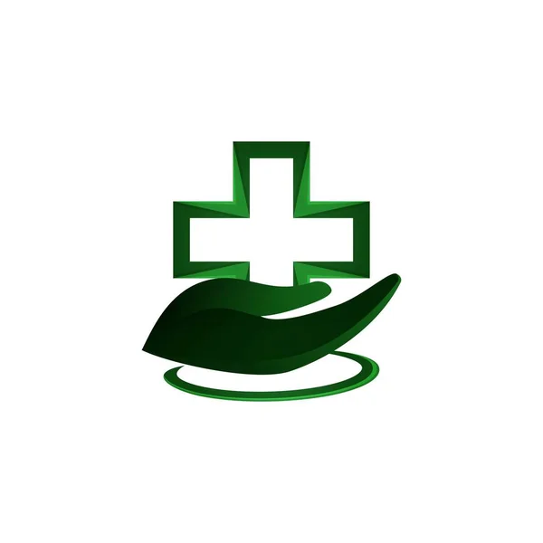 Cuidado Mano Farmacéutica Médica Ideas Logo Diseño Del Logotipo Inspiración — Archivo Imágenes Vectoriales