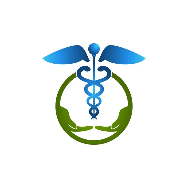 Símbolo Salud Caduceus Ideas Del Logotipo Varita Asclepius Diseño Del — Archivo Imágenes Vectoriales
