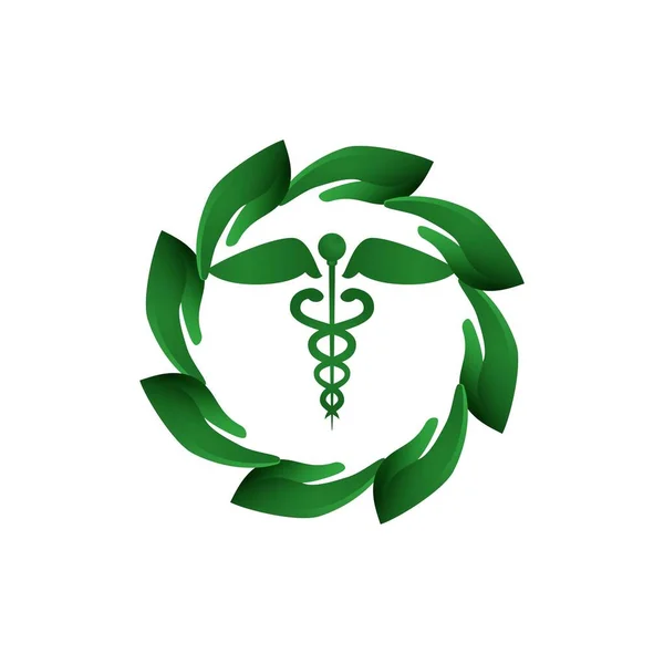 Símbolo Salud Caduceus Ideas Del Logotipo Varita Asclepius Diseño Del — Vector de stock