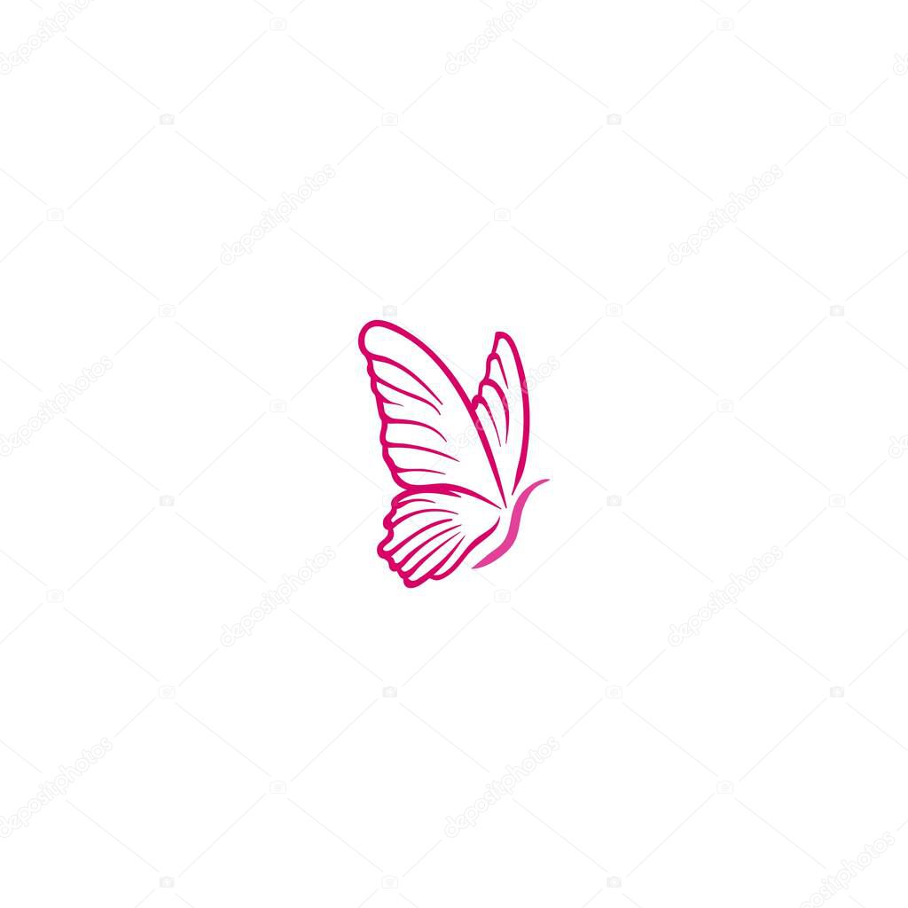 Abstract Luxurious Colorful Gradient Butterfly logo Ideas. Inspiration logo design. Template Vector Illustration. Isolated On White Background