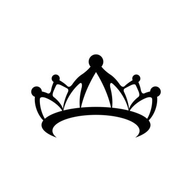 Prens tacı ya da kraliyet logosu. İlham logosu tasarımı. Şablon Vektör İllüstrasyonu. Beyaz Arkaplanda İzole Edilmiş