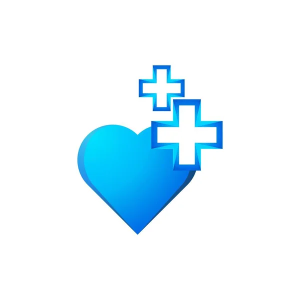 医疗保健 爱情标志理念 灵感标志设计 模板向量说明 因白种人背景而被隔离 — 图库矢量图片