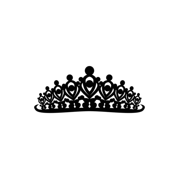 Princes Tiara Krona Eller Kunglig Diadem Logotyp Idéer Inspiration Logo — Stock vektor