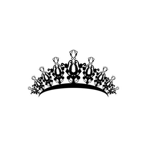 Princes Tiara Coroa Diadema Real Logotipo Idéias Design Logotipo Inspiração — Vetor de Stock