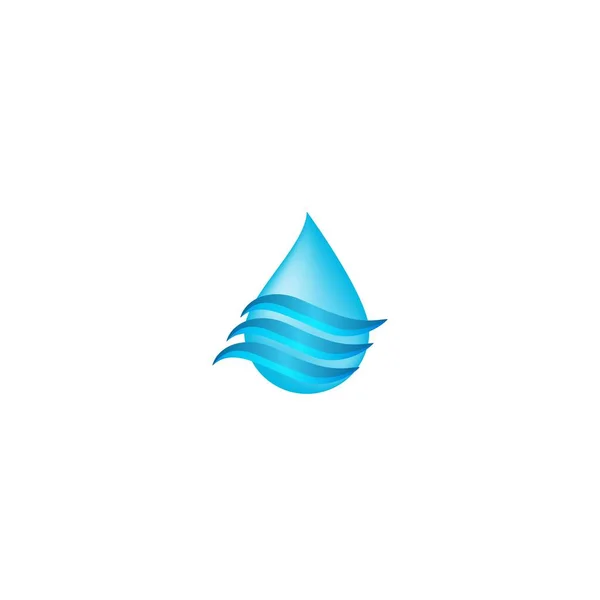 Goutte Eau Vague Minéral Logo Pur Idées Design Logo Inspiration — Image vectorielle