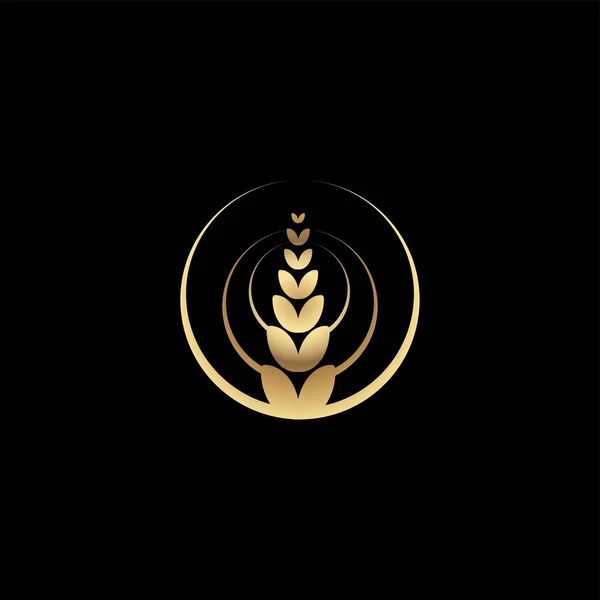 Buğday Pirinç Tarımı Logosu Lham Logosu Tasarımı Şablon Vektör Llüstrasyonu — Stok Vektör