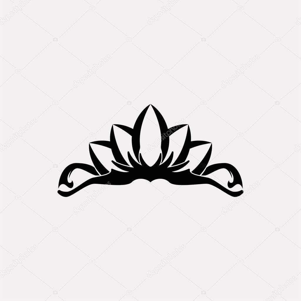 Princes tiara crown or royal diadem logo Ideas. Inspiration logo design. Template Vector Illustration. Isolated On White Background