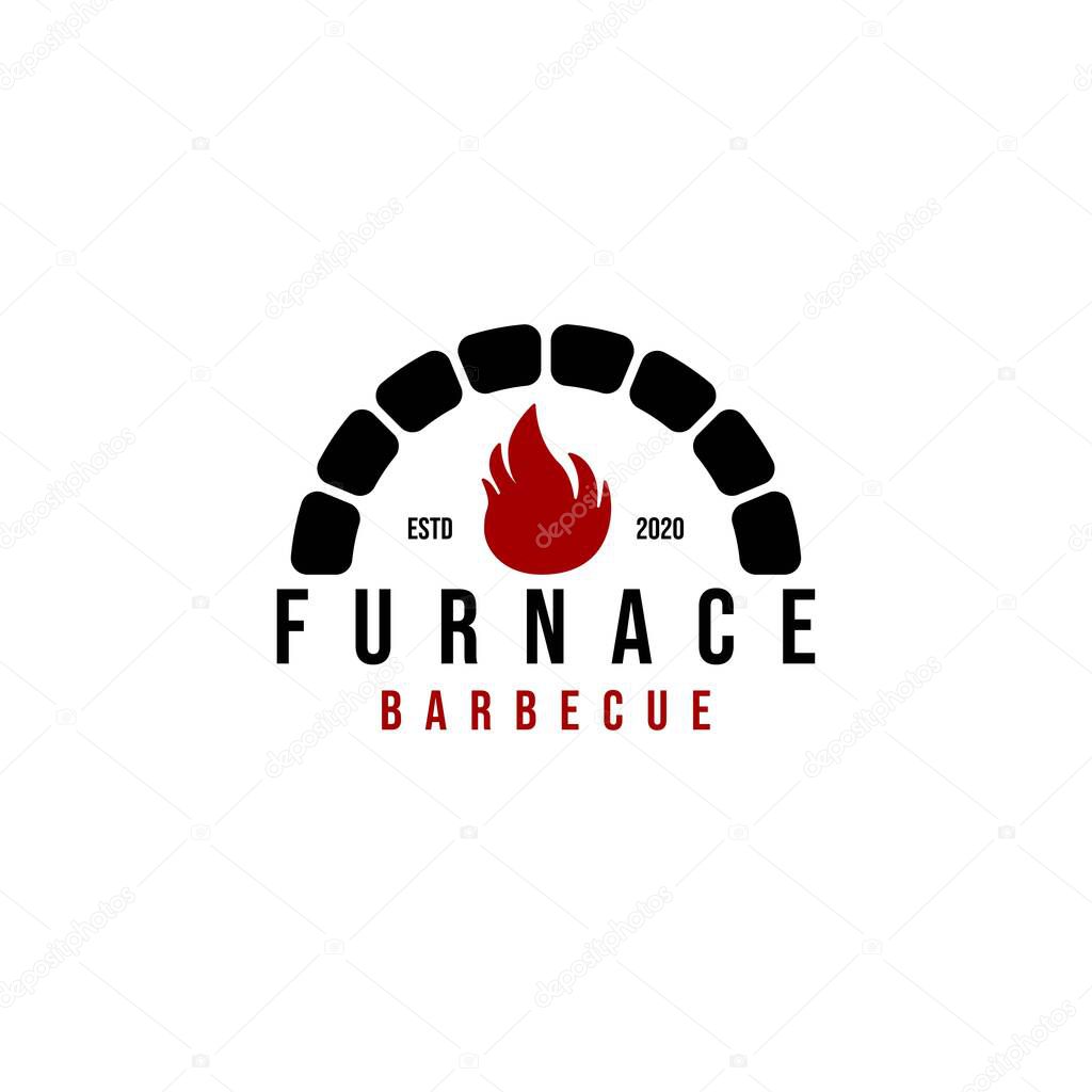 Rustic Bricks / Stones Fireplace logo Ideas. Inspiration logo design. Template Vector Illustration. Isolated On White Background
