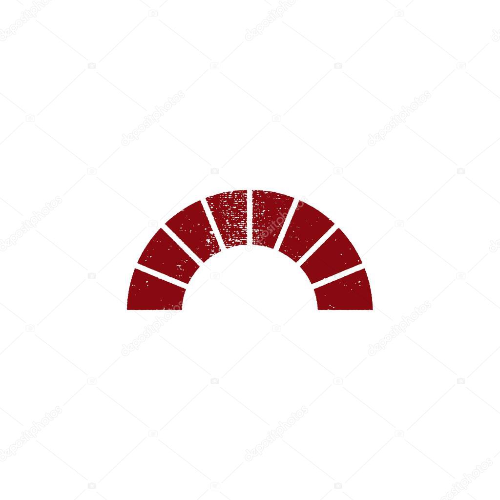 Rustic Bricks / Stones Fireplace logo Ideas. Inspiration logo design. Template Vector Illustration. Isolated On White Background