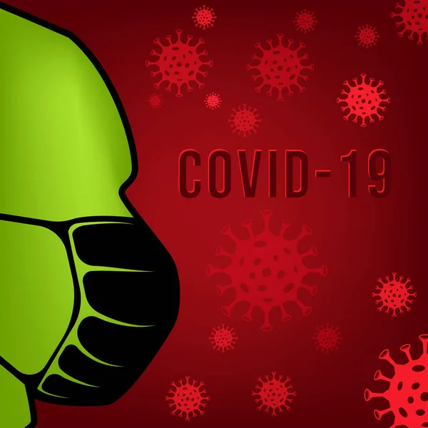 Coronavirus salgını güvenlik önlemleri. Maske simgesi vektör çizimi kullanan adam beyaz arkaplanda izole edildi