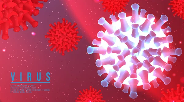 Latar Belakang Untuk Wabah Flu Asia Dan Konsep Influenza Coronavirus - Stok Vektor