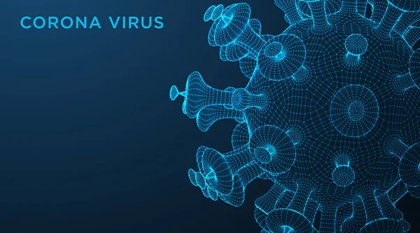 Covid Virus Coronavirus Krankheit Von Der Anschlussleitung Futuristisches Design Abstraktes — Stockvektor