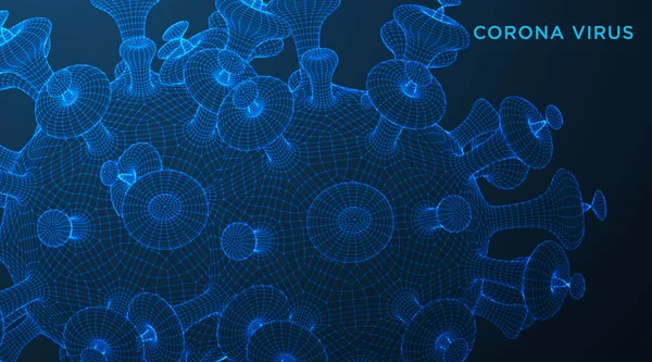 Covid Virus Coronavirus Disease Connecting Line Futuristic Design Abstract Low — Stock Vector