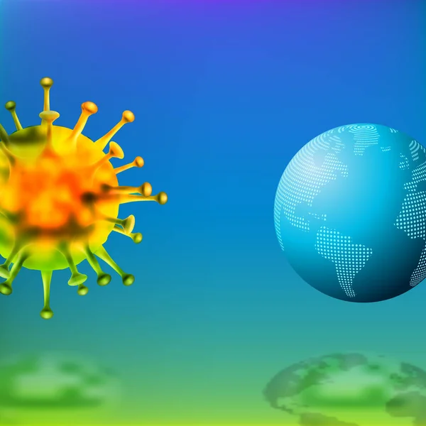 World Epidemic Danger Crise Mondiale Due Coronavirus Illustration Vectorielle — Image vectorielle