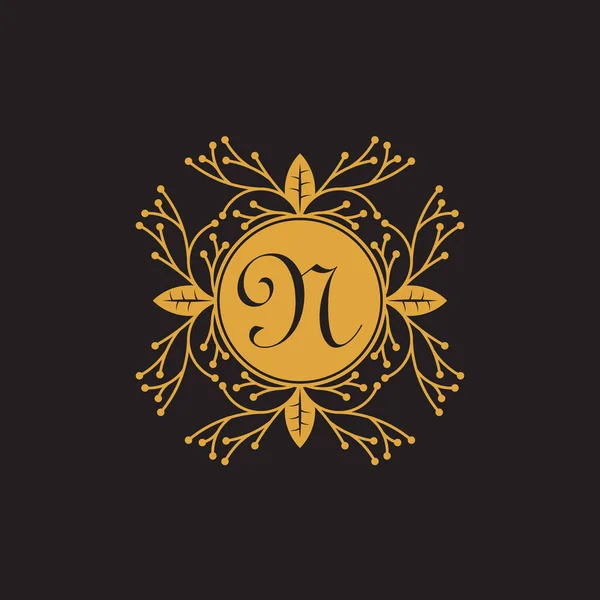 Letra Inicial Logotipo Lujo Para Diseño Logotipo Boutique Cosmético Joyería — Vector de stock