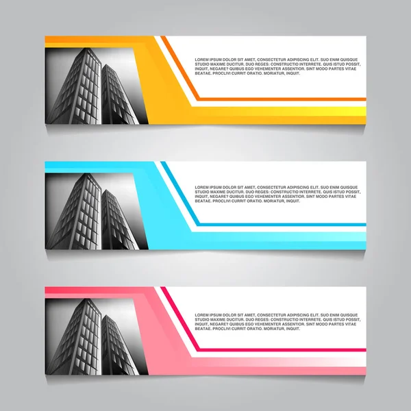 Plantilla Banner Web Vectorial Tema Negocios Con Espacio Para Imagen — Vector de stock