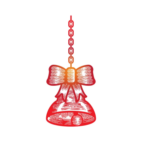 Geschenkkarton Bogen Glocke Weihnachtliches Element Logo Design Vektorillustration — Stockvektor