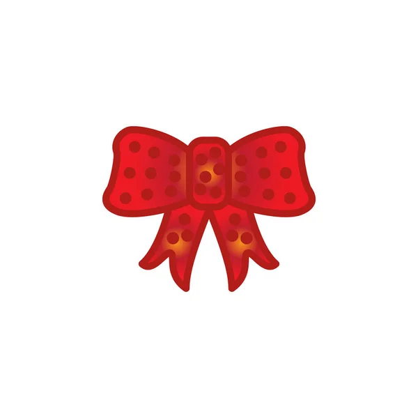 ギフトボックス弓ベル クリスマス要素ロゴデザイン ベクターイラスト — ストックベクタ