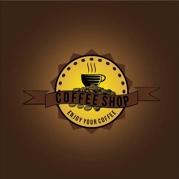 Винтажный Значок Логотип Кофейни Designs Production Векторная Иллюстрация — стоковый вектор