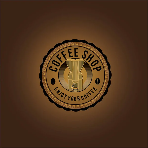 Distintivo Vintage Logo Della Caffetteria Produzione Disegni Illustrazione Vettoriale — Vettoriale Stock