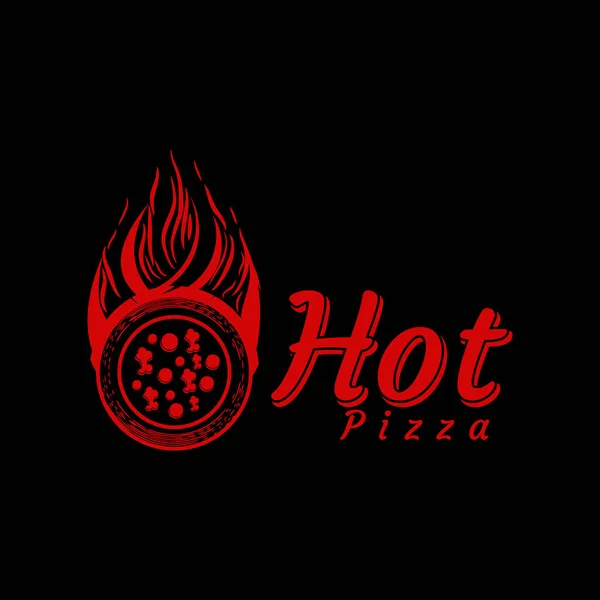 Vintage Retro Pizza Odznaka Hot Pizza Logo Wektor Ilustracja — Wektor stockowy