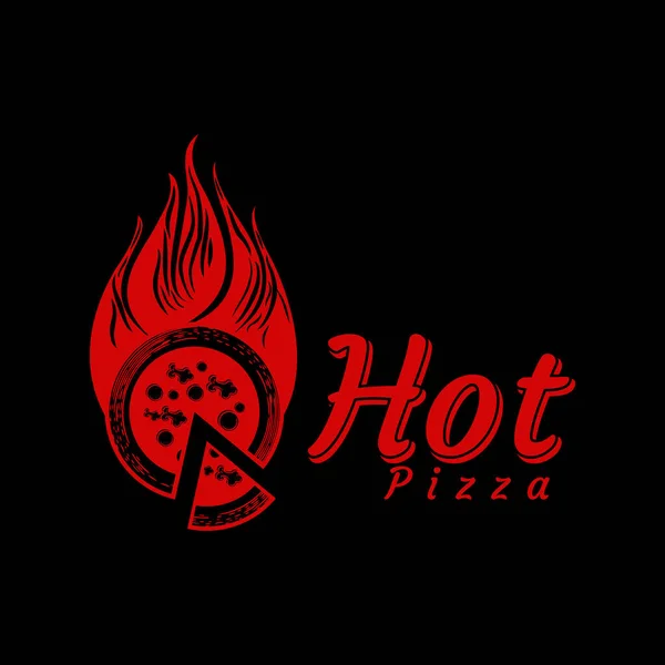 Vintage Retro Pizza Badge Hot Pizza Logo Vector Illustration — Stock Vector