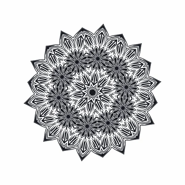 Padrão Circular Forma Mandala Para Henna Mehndi Tatuagem Decoração Ornamento — Vetor de Stock